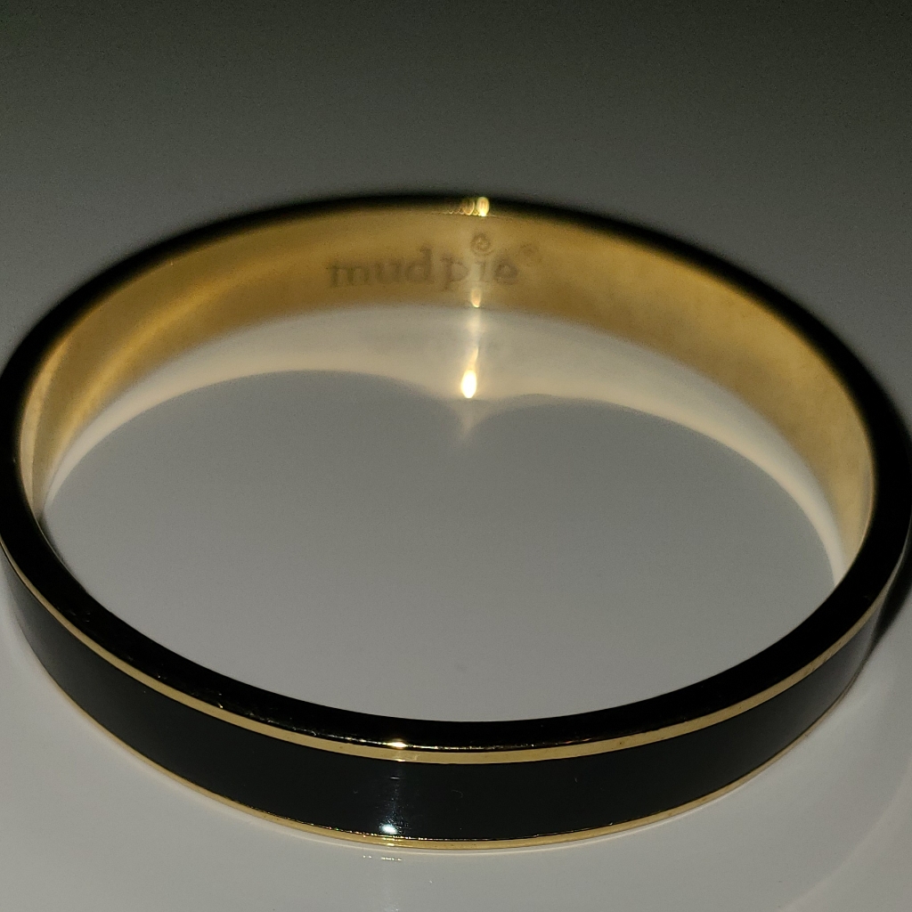 Nwot Mudpie Black Gold Bangle With Inside Inscription 8$